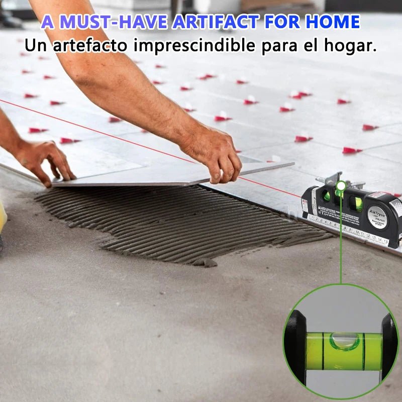 Laser Level Line Tool, Precision Multipurpose Laser Level with Optional Tripod, Adjustable Standard Cross Line Lase 2.5m/8ft