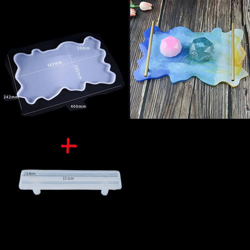 1/2pcs Large Rectangle Silicone Mold – DIY Epoxy Resin Tray for Fruit, Tea, Home Decor