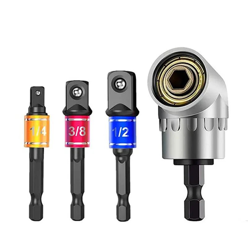 Bendable Drill Extension & Adapter Set – Hex Shank Bits with Universal Socket and Screwdriver Tools