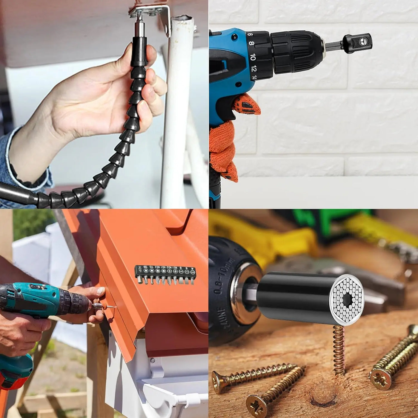 Rotatable Right Angle Drill Bit Extension – Hex Shank Attachment for Screwdrivers & Power Drills