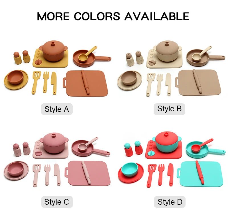13PCS Silicone Kitchen Play Set – Pretend Cooking Toy for Kids