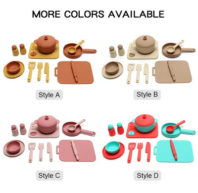 13PCS Silicone Kitchen Play Set – Pretend Cooking Toy for Kids