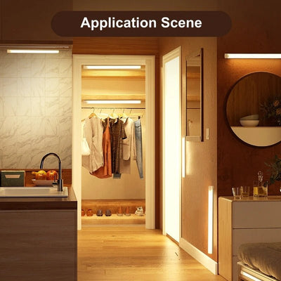 Rechargeable Motion Sensor LED Night Light – Wireless Induction Strip Bar Lamp for Kitchen & Bedroom