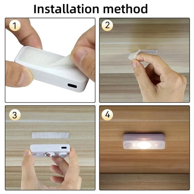 Rechargeable LED Motion Sensor Cabinet Light – Wireless Energy-Saving Lamp for Closet, Drawer & Under Cabinet