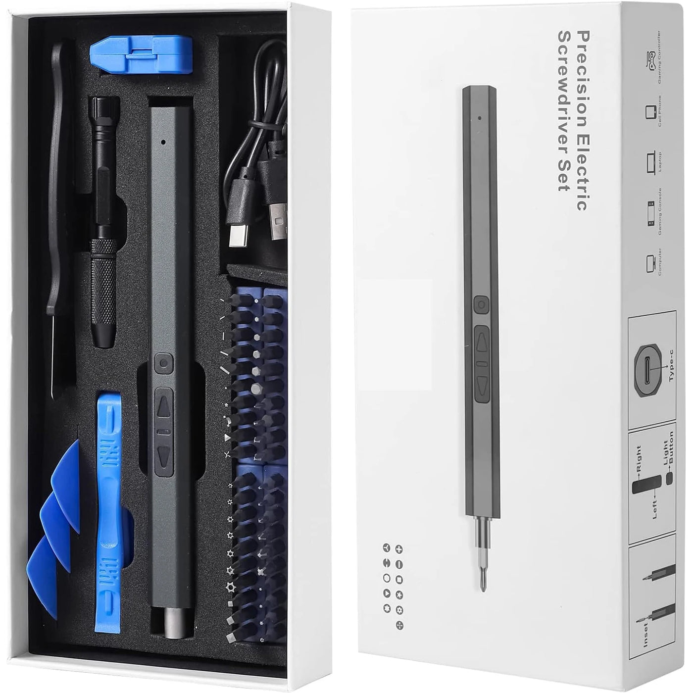 Cordless Precision Electric Screwdriver Kit – 12/39/50-in-1 Magnetic Bits Fast Charging Repair Tools