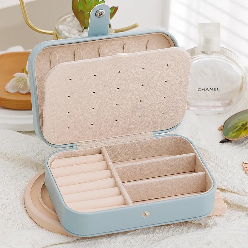 1 Pcs Portable Jewelry Storage Box Pink Home Travel Earrings Necklace Ring Jewelry Box Leather Woman Jewelry Display Box Gift