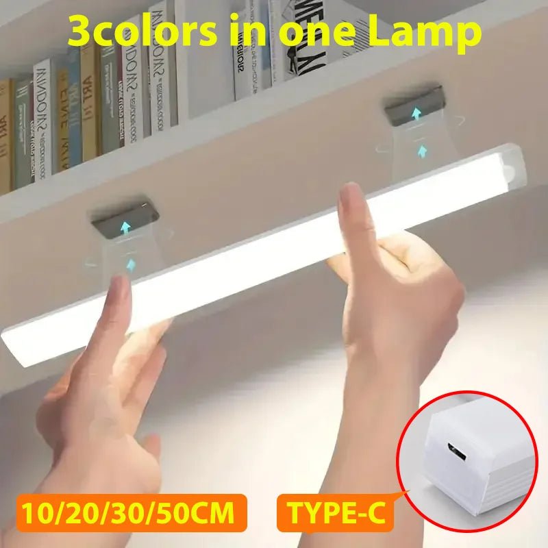 Type-C Rechargeable Motion Sensor LED Night Light – Wireless Cabinet, Staircase & Kitchen Lamp