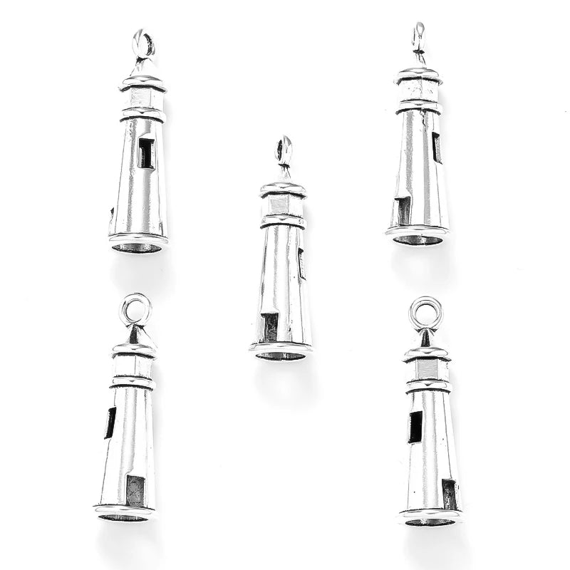 10pcs 5 Colors Lighthouse Charms – Keychain & Pendant DIY Jewelry 8x25mm