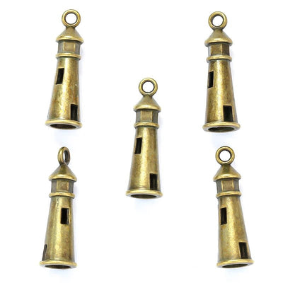 10pcs 5 Colors Lighthouse Charms – Keychain & Pendant DIY Jewelry 8x25mm