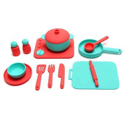 13PCS Silicone Kitchen Play Set – Pretend Cooking Toy for Kids