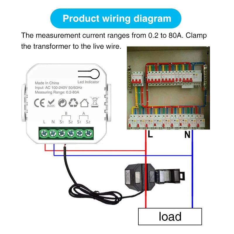 Tuya WiFi Energy Meter – Solar Power Production & Usage Monitor