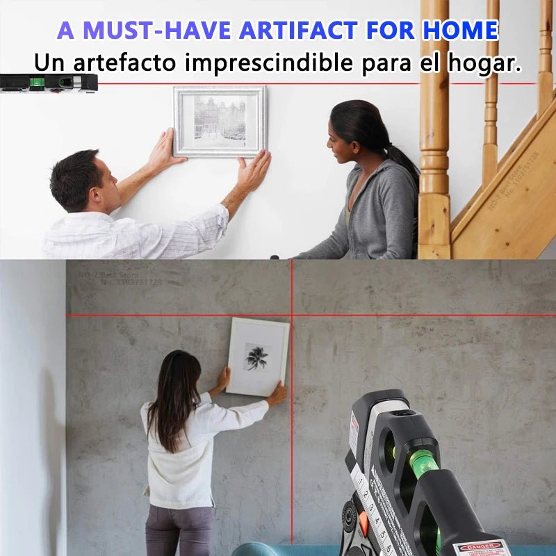 Laser Level Line Tool, Precision Multipurpose Laser Level with Optional Tripod, Adjustable Standard Cross Line Lase 2.5m/8ft