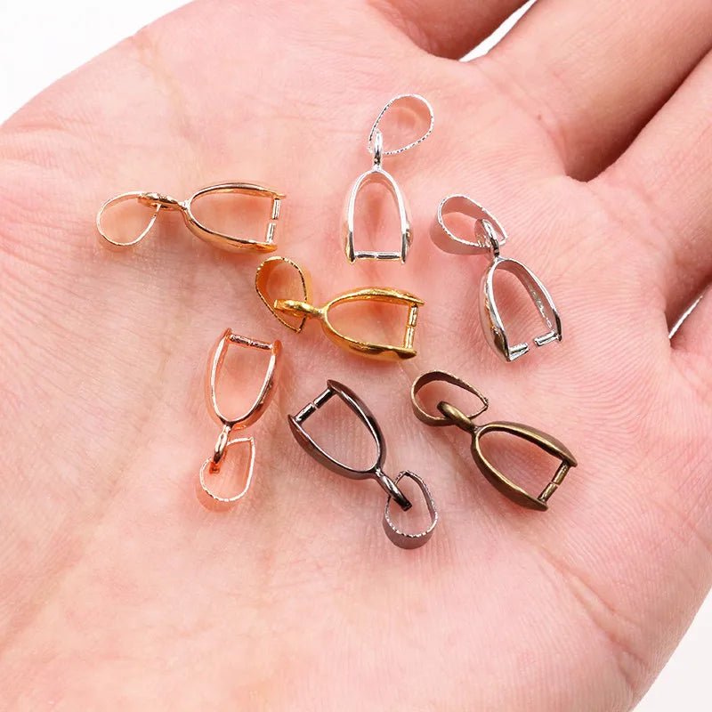 50pcs/lot 5x14mm 6x17mm 8x20mm 7 Colors Pendants Clasps Clips Bails Connectors Charm Beads Necklace Jewelry Making Findings