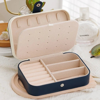 1 Pcs Portable Jewelry Storage Box Pink Home Travel Earrings Necklace Ring Jewelry Box Leather Woman Jewelry Display Box Gift