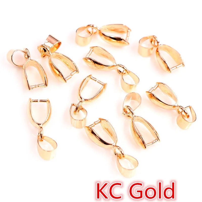 50pcs/lot 5x14mm 6x17mm 8x20mm 7 Colors Pendants Clasps Clips Bails Connectors Charm Beads Necklace Jewelry Making Findings