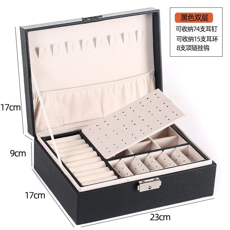 1 Pcs Portable Jewelry Storage Box Pink Home Travel Earrings Necklace Ring Jewelry Box Leather Woman Jewelry Display Box Gift