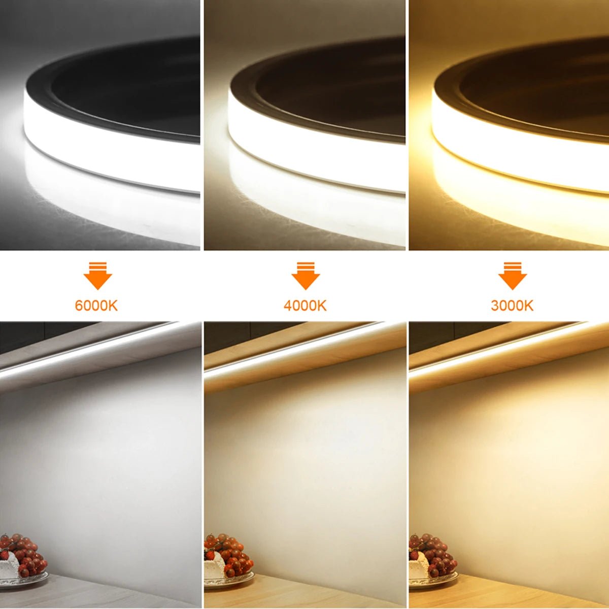 Smart PIR Motion Sensor Super Bright COB LED Strip Neon Light Auto ON/OFF 320leds/m Waterproof for Kitchen,Stair,Wardrobe Decor