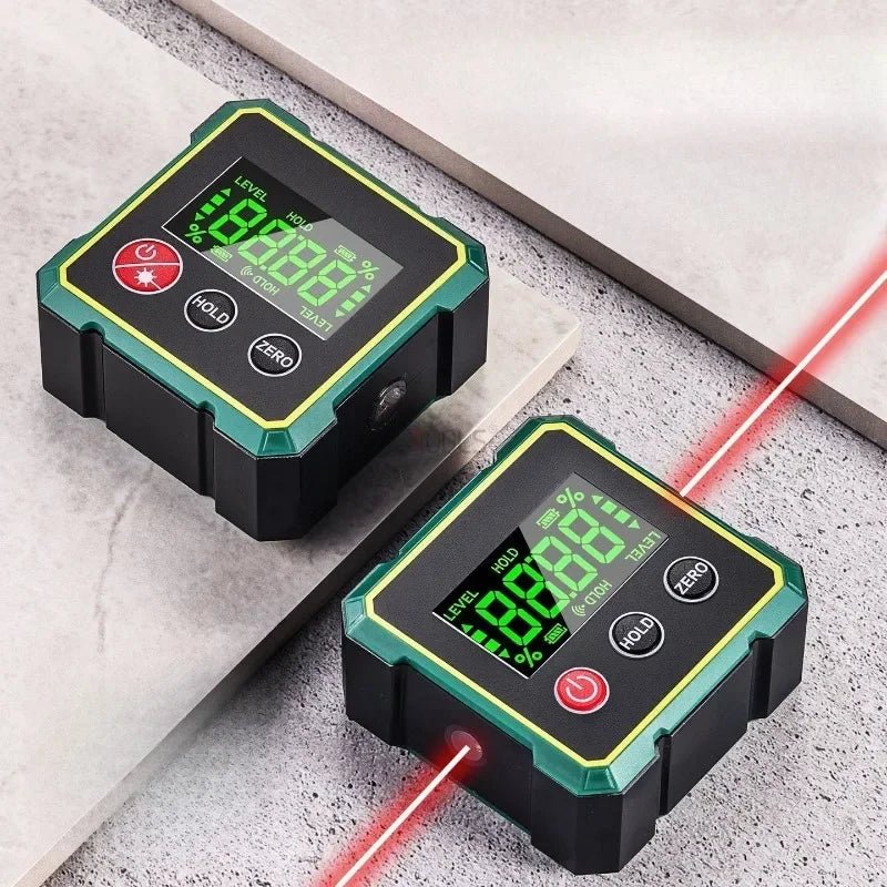 Dual Laser Digital Inclinometer Portable Electronic Laser Level Building Construction Special Magnetic LCD Display Angle Finder