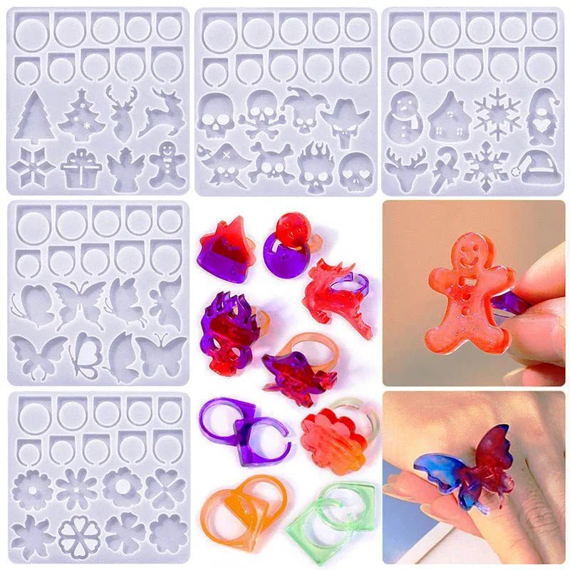 Christmas Tree, Skull, Butterfly & Flower Ring Silicone Mold – DIY Jewelry & Handmade Crafts